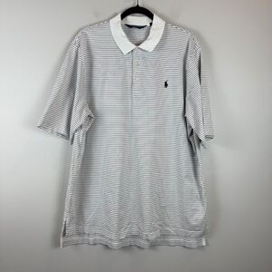Ralph Lauren Polo Golf Men Shirt XL White Black Striped 100% Pima Cotton Classic